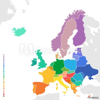 Picture of Colorful empty map of Europe